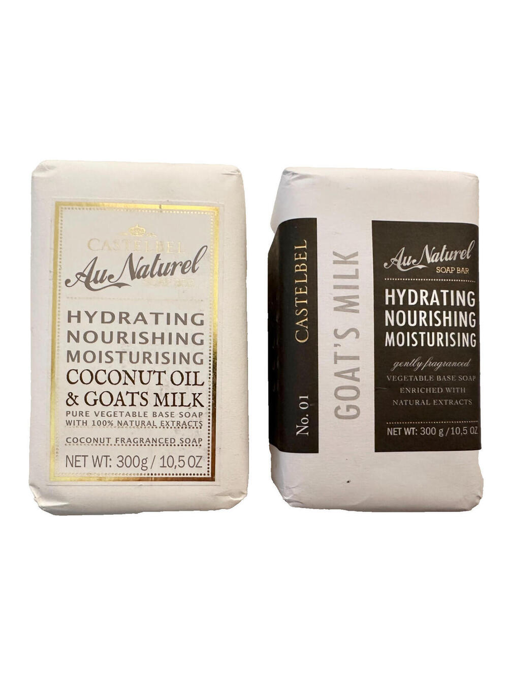 Lot of 2 NEW Castelbel Porto Au Naturel Goats Milk Bath Soap Bar 10.5oz Portugal